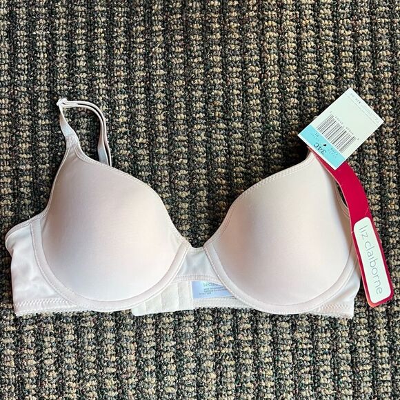34C 🏷️NWT Liz Claiborne Demi Contour Support Bra Light Pink - Picture 2 of 12